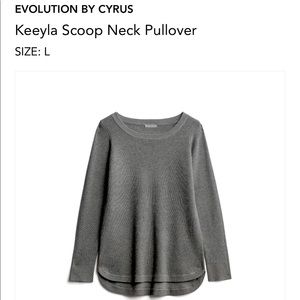 Stitch Fix Scoop Neck Pullover Grey Large NWT